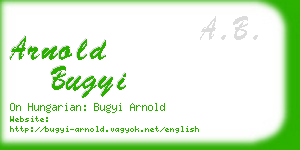 arnold bugyi business card